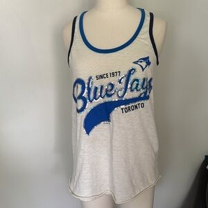 Toronto Blue Jays Off White Tank Top with Sequined Logo Sz M